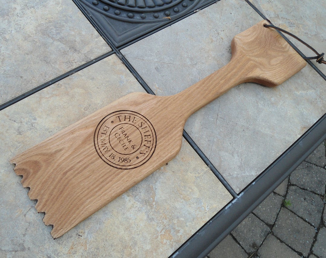 Personalized Wood Grill Cleaner, Laser Engraved Father's Day Gift