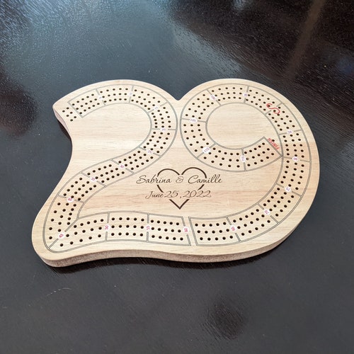 Personalized Cribbage Board Game, Laser Engraved Wood Custom Cribbage Board, Unique Gift for Groomsman, Father's Day Gift