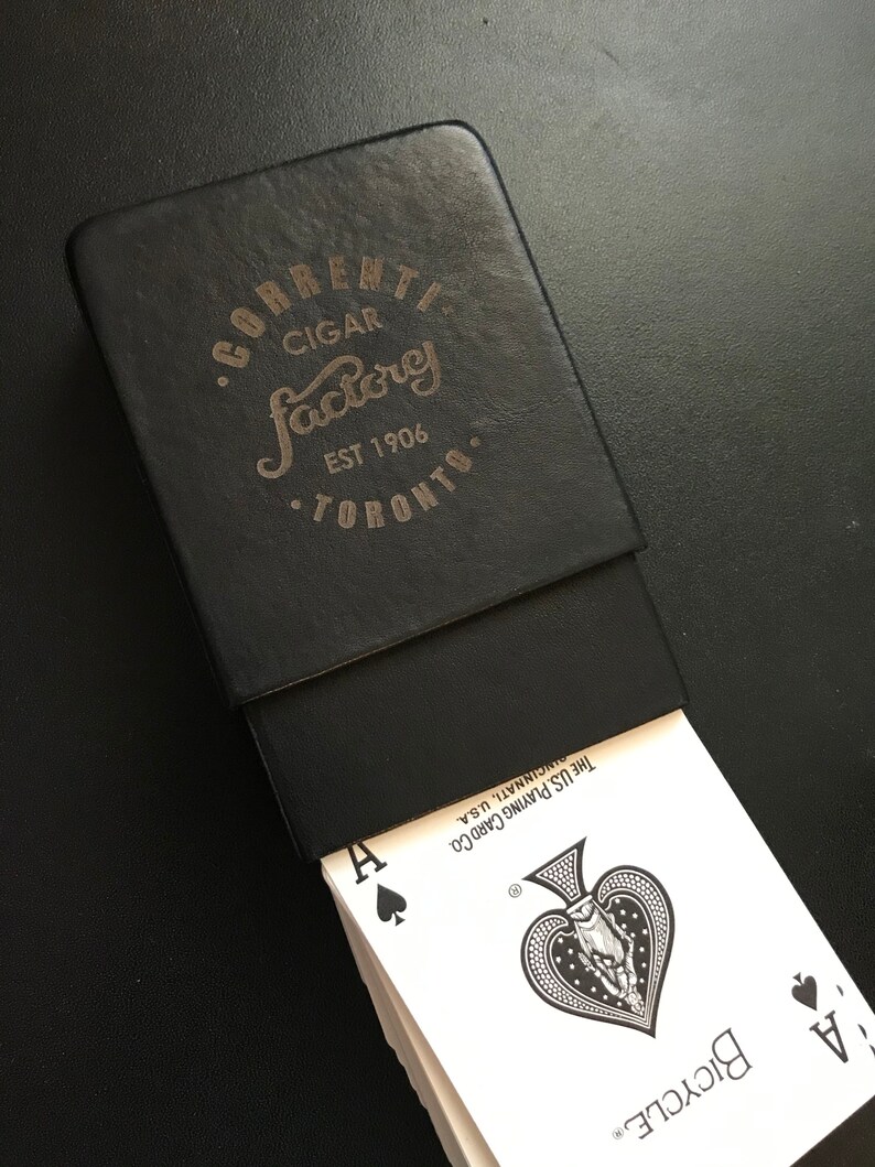Personalized Playing Card Case Laser Engraved Leather Playing Etsy