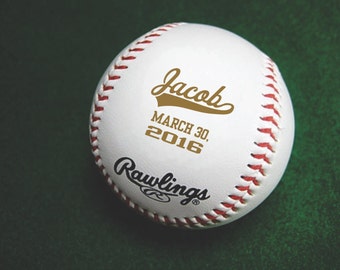 Personalized Baseball, Engraved Baseball Birth Announcement or Personalized Groomsmen Gift, Bulk Custom Baseballs