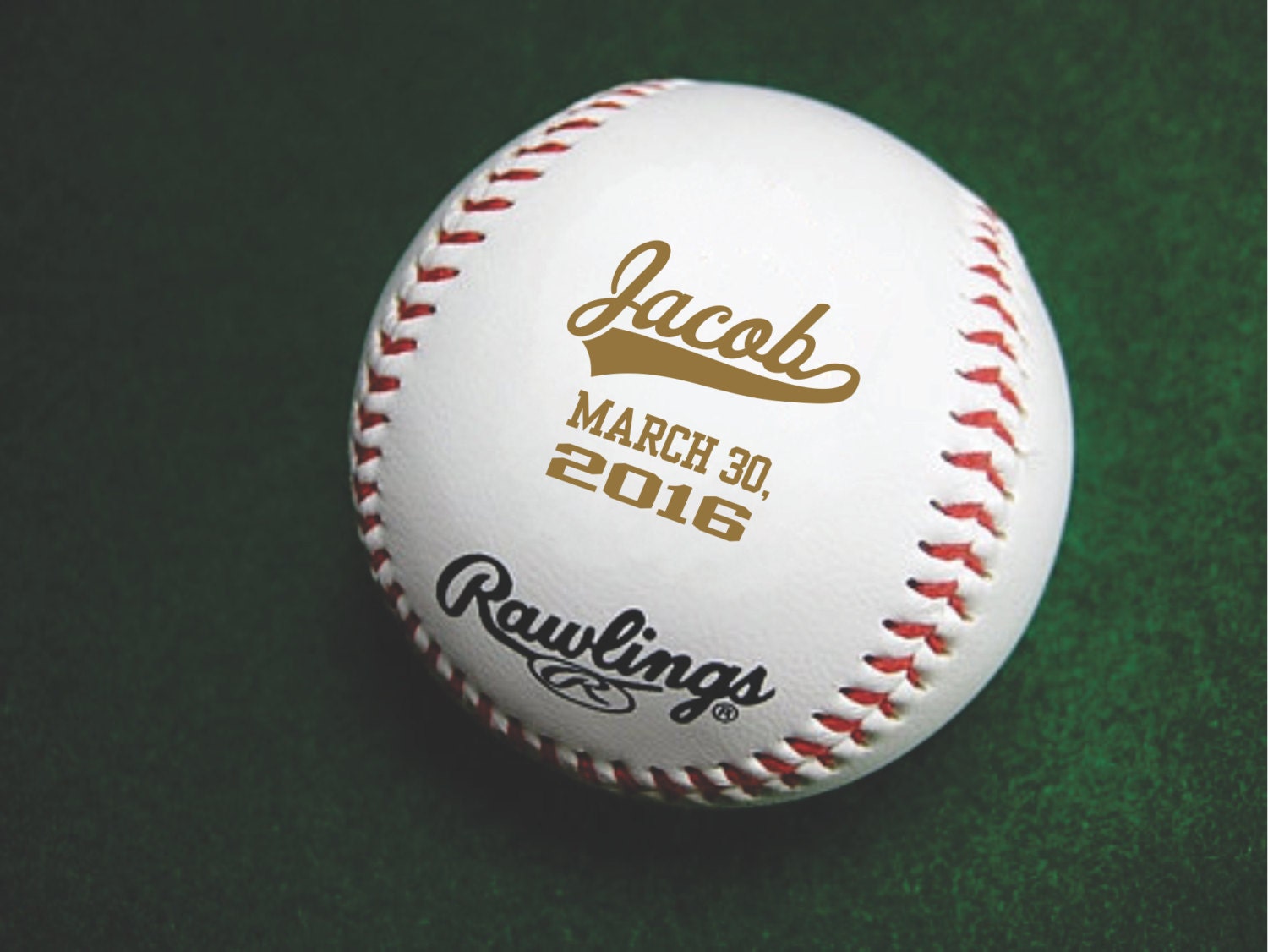 Personalized Baseball Engraved Baseball Birth Announcement
