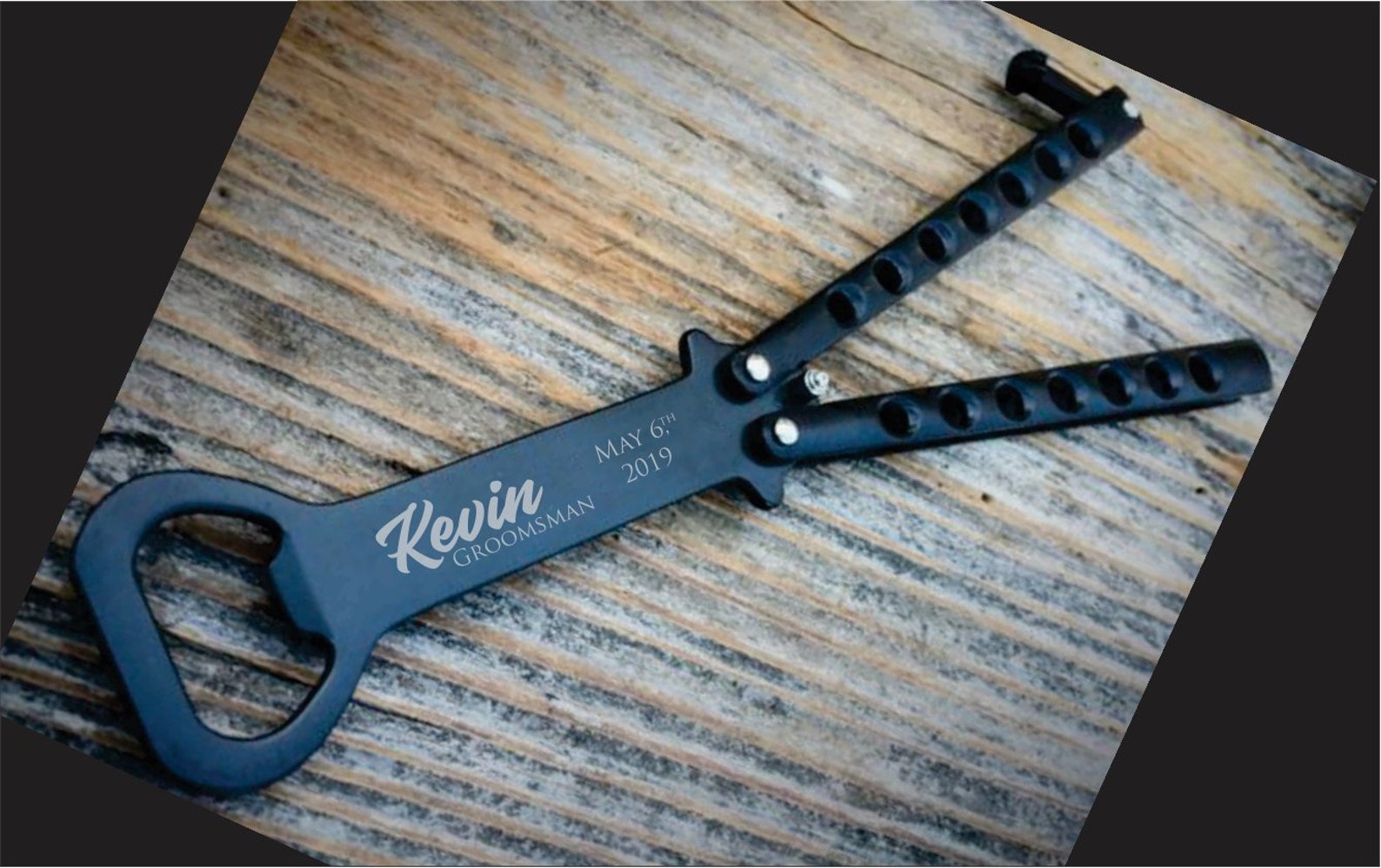 Personalized Butterfly Knife Bottle Opener Engraved Groomsman Etsy
