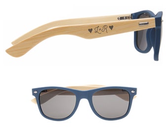 Wood Framed Sunglasses, Personalized Bamboo Frame, Personalized Sun Glasses, Destination Wedding Favors, Personalized Gift