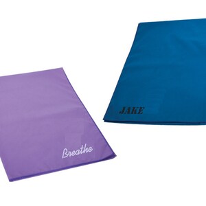 Personalized Yoga Towel, Embroidered Microfiber Yoga Towel, Monogrammed