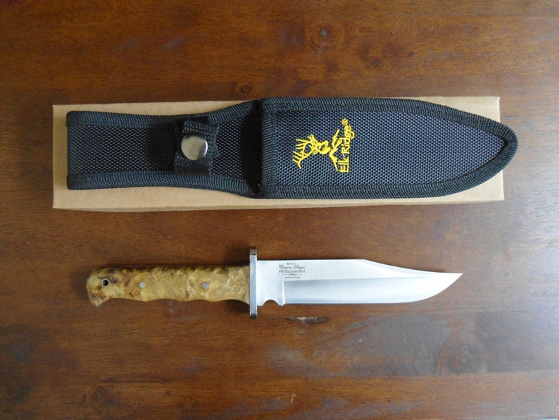 Personalized Hunting Knife Made With Burl Wood and Stainless Etsy