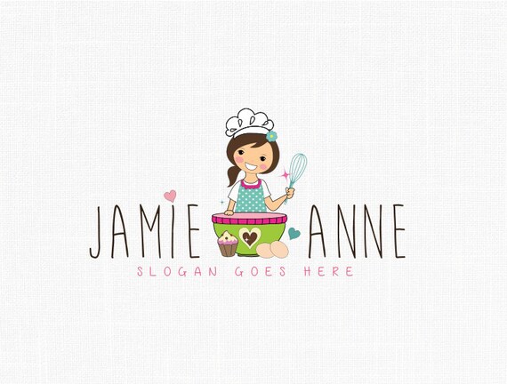 custom bakery logo design cupcake logo girl logo sweets etsy bakery logos design