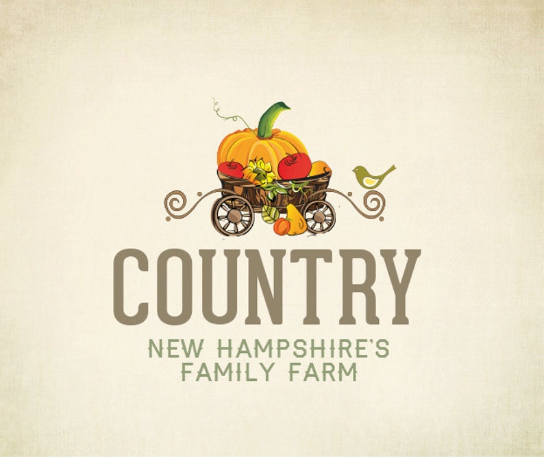 Custom Farm Fruits Logo Design Etsy