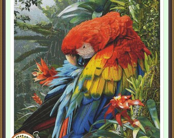 Galah Parrot Chart Counted Cross Stitch Pattern Needlework Xstitch