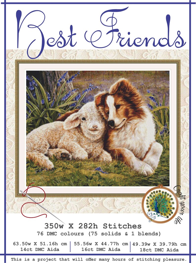 Counted Cross Stitch Pattern Pdf Best Friends Dog Sheep Farm Cross Stitch Pattern Embroidery Cross Stitch Pattern Cross Stitch Chart Embroidery Sewing Needlecraft Kromasol Com