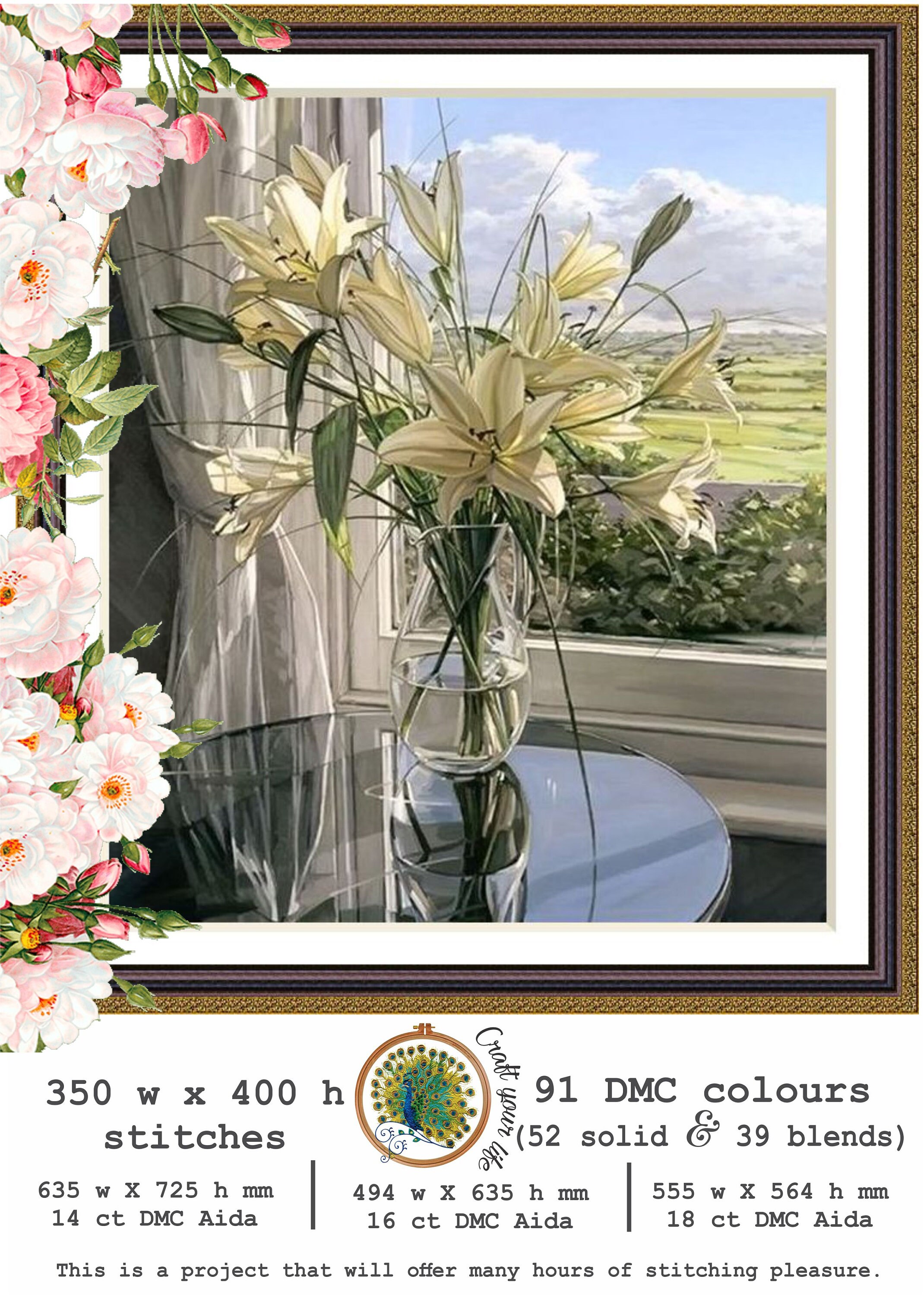 LILIES Flowers Cross Stitch Pattern Embroidery cross stitch | Etsy