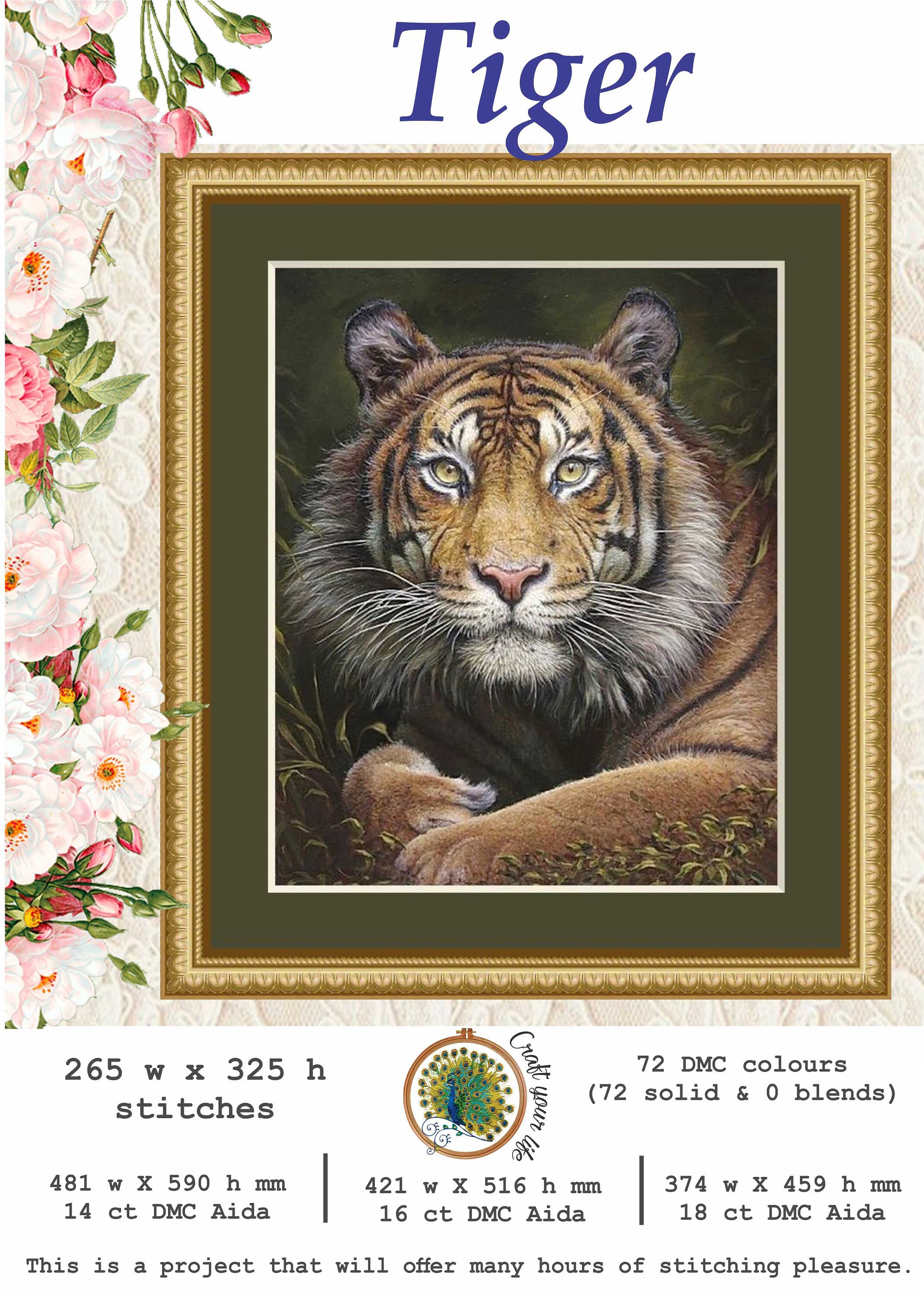 Tiger Wild cat Cross Stitch Pattern Embroidery cross stitch Etsy