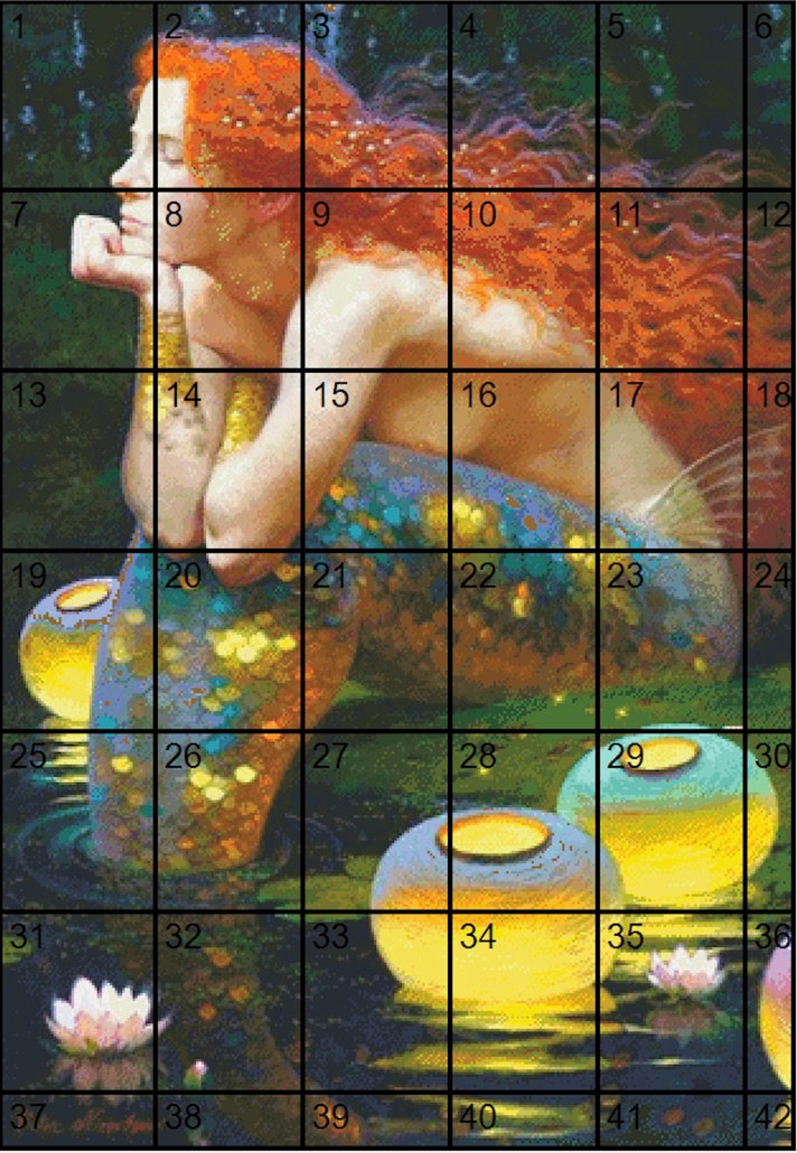 Mermaid Cross Stitch Pattern Embroidery cross stitch Etsy