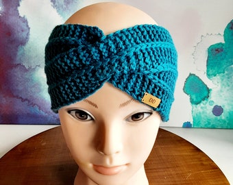 Knit headband, twist headband, ear warmer, turban wrap, Australian handmade, teen headband, gift for her, pure wool.