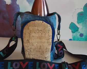 Water bottle sling bag, crossbody water bottle bag, walkers crossbody bag,  cork Cross bag,  Australian sling bag, water bottle holder