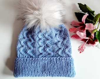 Pure wool handknitted beanie,  beanie with pom, Australian wool beanie, Made in Australia,  removable pom