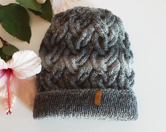 Pure wool handknitted beanie,  Australian wool beanie, Made in Australia, large head beanie, man's beanie, unisex beanie