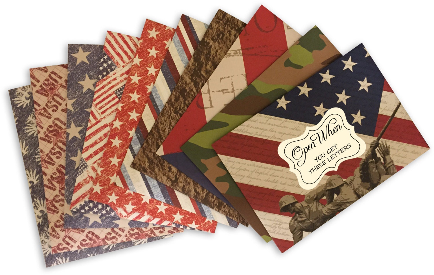 10 Paper Military American USA Open When Envelopes for Open When Letter