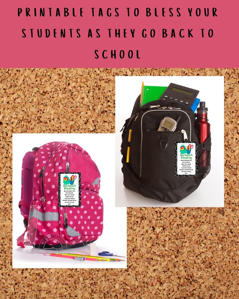Editable Backpack Blessing Prayer Tag: Christian Back to School Gift ...