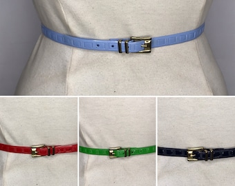 Vintage 1940's-'50s Skinny Mens GENUINE LEATHER Belt 