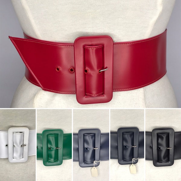 1940'S 1950'S Vintage New Old Stock Ladies 3 Inch Extra Wide Vinyl Belt Style 5369