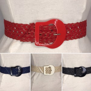 1940&#39;S 1950&#39;S Vintage New Old Stock Ladies Raffia Belt 1.4 inch wide Style 44 Raffia