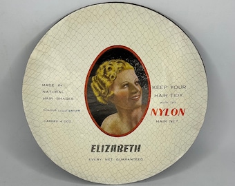 1 Card of 48 Nylon Light Brown Elizabeth Hairnets Original 1930's Vintage Deadstock New Old Stock