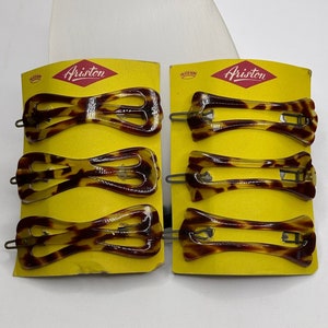 1950&#39;s Vintage New Old Stock &quot;ARISTON&quot; Tortoise Shell Lucite Barrette Hair Slide Made in Italy