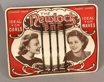 1940's Vintage Deadstock New Old Stock Newey Bros The NEWLOCK All British Pin Brown Hair Grips