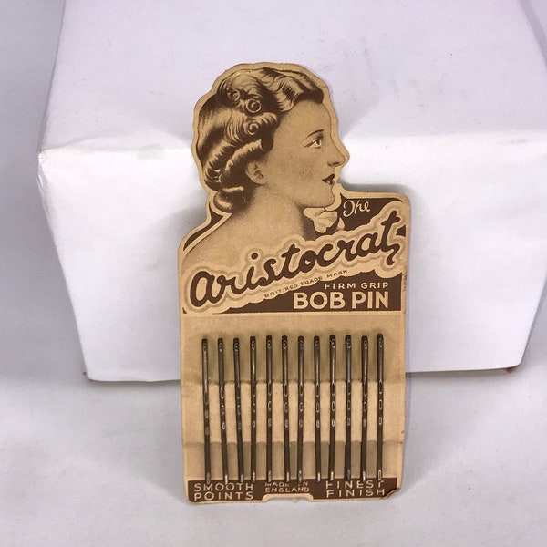 1920's 1930's Vintage Deadstock New Old Stock THE ARISTOCRAT Brown 50mm Size Bobby Pins Hair Grips