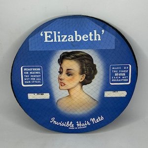 1 Card of 72 Elizabeth Bri-Nylon Steel Grey Hairnets Made In England Original 1950&#39;s Vintage Deadstock New Old Stock