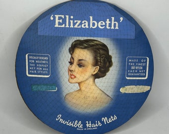 1 Card of 66 Elizabeth Bri-Nylon Dark Blonde Hairnets Made In England Original 1950's Vintage Deadstock New Old Stock