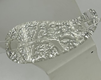 Vintage New Old Stock PAULETTE CREATION Clear Lucite & Silver Stick Barrette Hair Slide 1950's 1960's BWR23/009