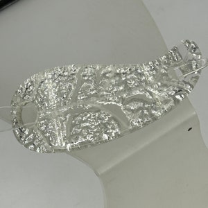 Vintage New Old Stock PAULETTE CREATION Clear Lucite & Silver Stick Barrette Hair Slide 1950&#39;s 1960&#39;s BWR23/009