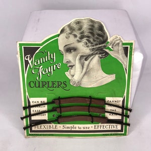 RARE 1920's New Old Stock Vintage Original Display Piece VANITY FAYRE Curlers  By Oceans Of Notions