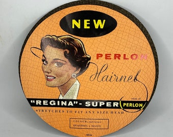 1 Card of 36 Regina Super Perlon Dark Brown Nylon Hairnets Original 1950's Vintage Deadstock New Old Stock