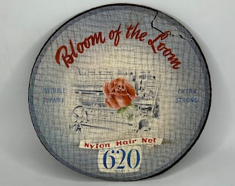 1 carta di 72 retine per capelli in nylon marrone Bloom Of The Loom, realizzate in Inghilterra, originali degli anni '40, vintage Deadstock, nuovo vecchio stock