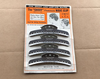 1930&#39;s New Old Stock Original Vintage Deadstock The GOODY Aluminium Wave Clip Clamps Flapper Marcel Finger Wave Set of 4 Size Medium 4&quot;