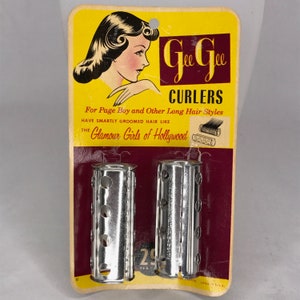 1940's / 1950's Vintage Deadstock GEE GEE Large Curlers Hair Rollers Set of 2 Size Large 2.5"