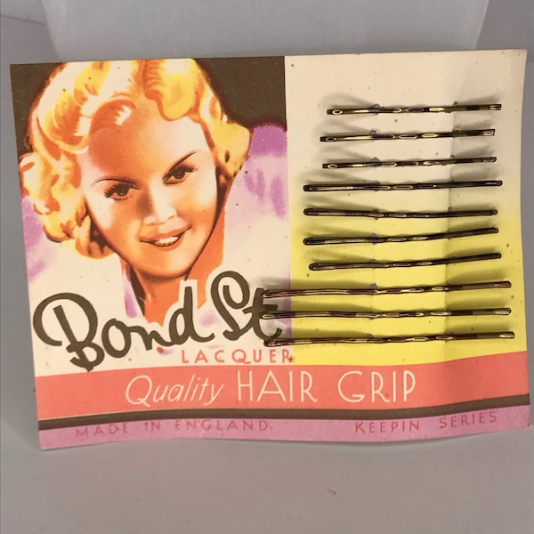 1930's Vintage Deadstock New Old Stock BOND ST Tortoise Shell Finish Mix Size Pack Hair Grips