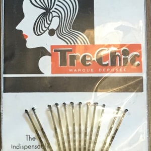 1930's Vintage Deadstock Art Deco TRE-CHIC MARQUE Deposse Bobby Pins Hair Grips