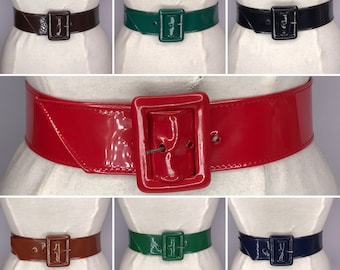 red patent belt