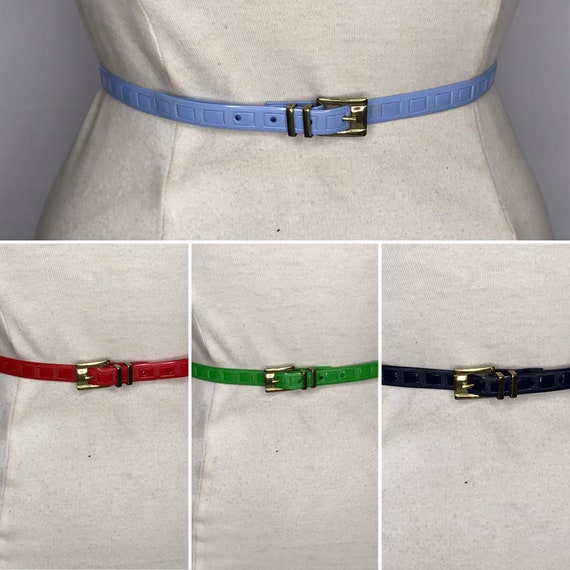 1940'S 1950'S Vintage New Old Stock Ladies Vinyl Skinny Belt