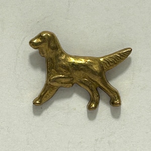 1940s Vintage Labrador Retriever Dog Gold Tone Metal Shirt / Collar Stud Hunting Game Shooting Working Dog image 1