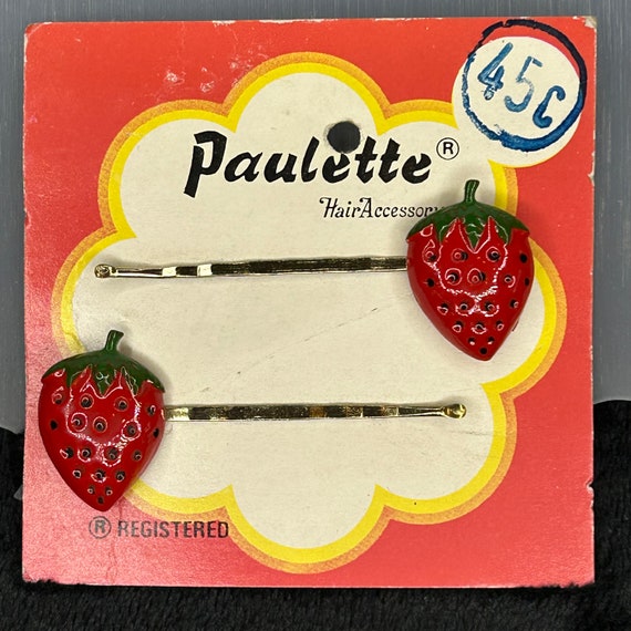1960s Vintage New Old Stock Fruit Bobby Pins By P… - image 6
