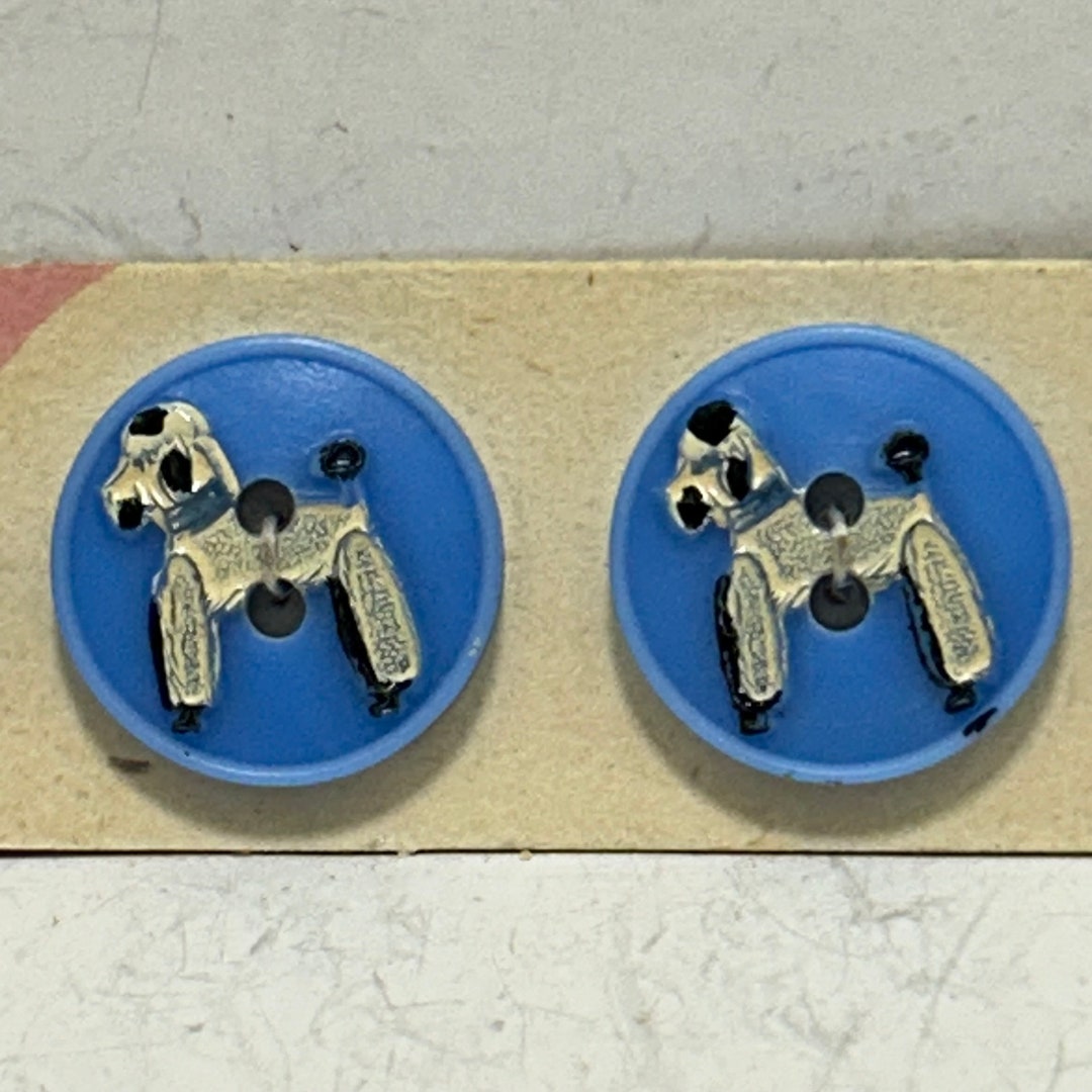 15mm Novelty Poodle Buttons Genuine 1950s Vintage New Old Stock - Etsy