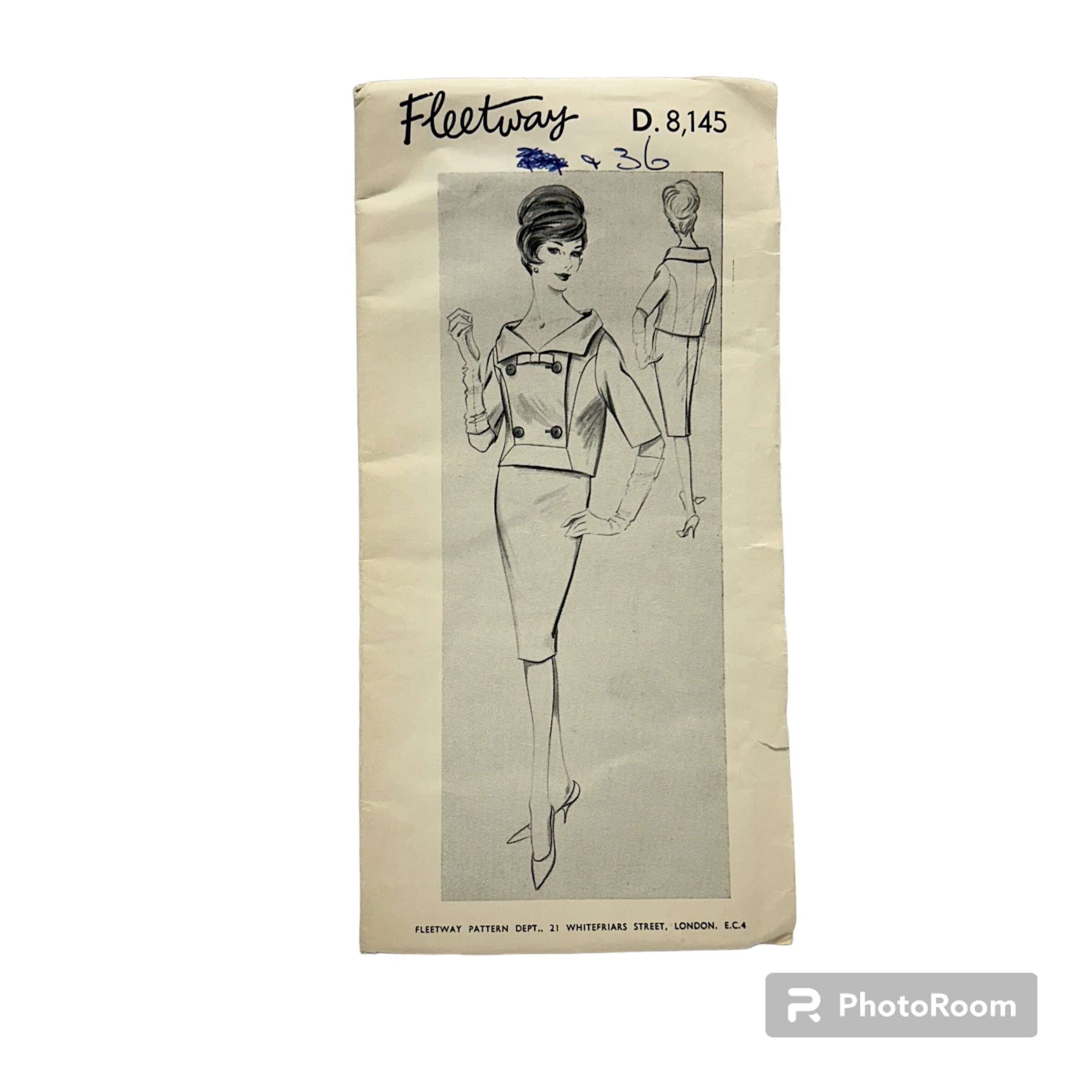 【予約販売品】 Original Paper 1960s 36 Skirt & Jacket Suit Sewing Pattern 洋書