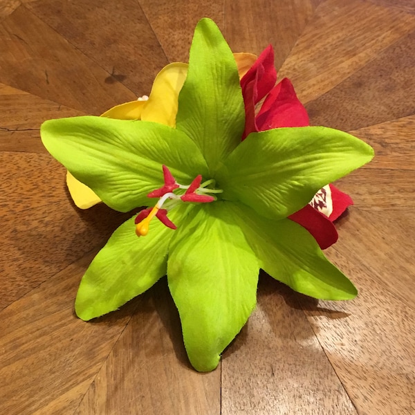 Lime Green Red And Yellow Shazam Signature Lily & Orchid Clip