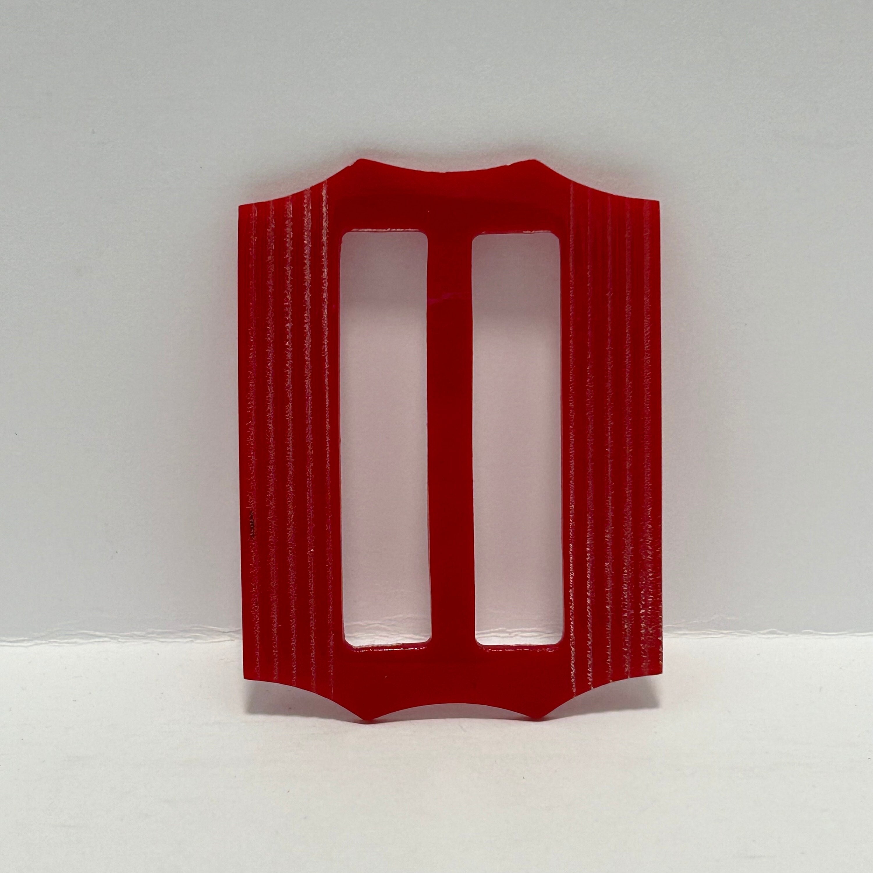 1940s Casein Red Buckle 60mm x 45mm Vintage New Old Stock  BUCK0329