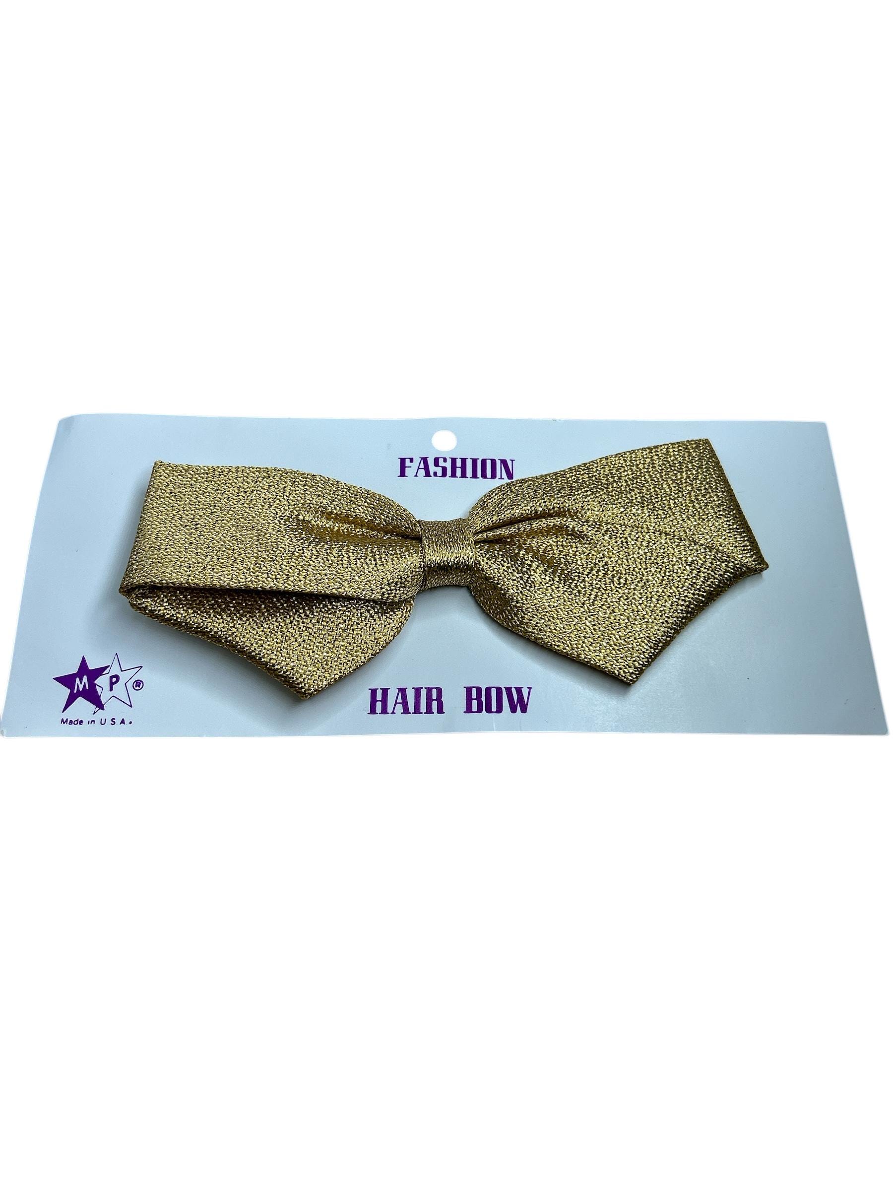 Large Gold Lame Rhinestone Hair Barette Bow Bergdorf Goodman Vintage 1980s L. Erickson Melanie Embellished Bow Barrette - Bergdorf Goodman main image 3