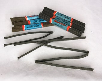 Deadstock New Old Stock Vintage Original 1920's 1930's Pack of 4 "MARINA" 4.5" Flexible Hair Wavers and Curlers Made in England